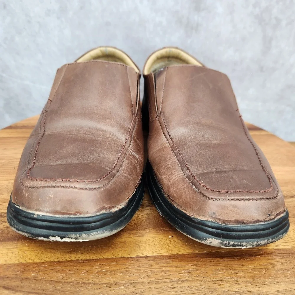 Hush Puppies Loafers‎ Mens 9 Brown Leather Low Top Slip On Casual Shoes